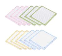 PATIKIL Lot de 12 blocs de 600 feuilles de notes adhésives mignonnes de 7,6 x 7,6 cm avec lignes pour salle de classe, bureau, fournitures indispensables, plusieurs couleurs