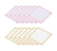 PATIKIL Lot de 12 blocs-notes autocollants mignons de 7,6 x 7,6 cm, 600 feuilles de notes adhésives Post-its avec lignes pour salle de classe, bureau, fournitures indispensables, jaune crème/rose