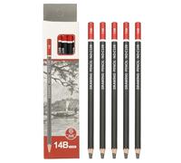 PATIKIL Lot de 12 crayons à dessin 14B pour croquis, crayons à croquis en bois graphite pré-aiguisés pour dessiner, croquis, tige noire et rouge