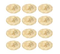 PATIKIL Lot de 12 mini chapeaux de paille miniatures tricotés de 15 cm pour maison de poupée, mini cowboy - Jolis bonnets tissés pour bricolage, costume, décoration, bijoux, accessoire - Couleur bois