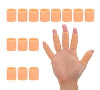 PATIKIL Lot de 14 protège-doigts en gel de 4,1 x 1,5 cm en silicone pour protéger les doigts - Beige