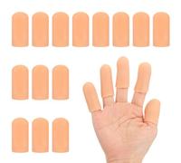 PATIKIL Lot de 14 protège-doigts en gel de 4,6 x 1,7 cm en silicone pour protéger les doigts - Beige