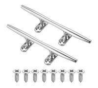 PATIKIL Lot de 2 4 Pouces Bateau Dock Taquets Taquets de Quai Argent | en Acier Inoxydable 316 à Base Ouverte pour avec Fixations pour Pont de Bateau Kayaks Décoration Nautique Crochet