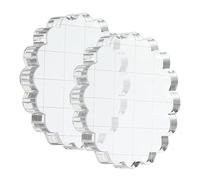 PATIKIL Lot de 2 blocs de tampons en acrylique transparents de 5,1 cm avec lignes de quadrillage, blocs de montage décoratifs ronds pour scrapbooking, bricolage, fabrication de cartes