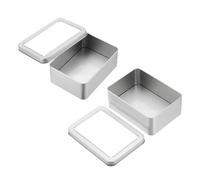PATIKIL Lot de 2 boîtes de rangement rectangulaires de 13 x 9 x 4 cm avec couvercle et fenêtre
