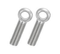 PATIKIL Lot de 2 boulons à œillet de levage M12 x 45 mm, acier inoxydable 304, filetage complet, vis de trou coulissant, boulons de fixation métalliques, argenté