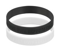 PATIKIL Lot de 2 bracelets de motivation en silicone avec texte « Nothing Impossible » - Pour entraînement de fitness, exercice, basket-ball, noir et blanc