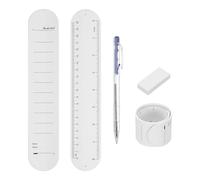 PATIKIL Lot de 2 Bracelets Mémo en Silicone, Réutilisables et Effaçables, avec Stylo à Bille et Gomme, 238 X 45 mm, Blanc