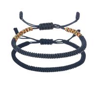 PATIKIL Lot de 2 bracelets porte-bonheur en corde tressée faits à la main, bracelets ronds réglables pour la protection de prière pour la famille, les femmes, les cadeaux d'anniversaire, couleurs