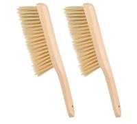 PATIKIL Lot de 2 brosses à main en bois de 33 cm, brosse à poils doux avec poignée pour cheminée, canapé, meubles, travail du bois, rédaction, kaki
