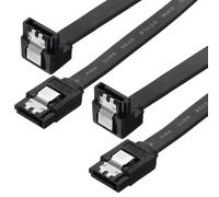 PATIKIL Lot de 2 câbles de données SATA 3.0 de 40 cm - 6 Gbit/s - Connecteur coudé à 90 degrés - Câble de données haute vitesse rétrocompatible avec loquet de verrouillage pour disque dur, SSD, pilote