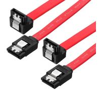 PATIKIL Lot de 2 câbles de données SATA 3.0 de 40 cm - 6 Gbit/s - Connecteur coudé à 90 degrés - Câble de données haute vitesse rétrocompatible avec loquet de verrouillage pour disque dur, SSD, pilote