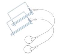 PATIKIL Lot de 2 goupilles de coupleur de remorque, 8 mm x 100 mm, goupille de verrouillage à tige carrée avec cordon d'oreille, anneau à dégagement rapide, anneau de fixation de fil rond pour