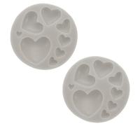 PATIKIL Lot de 2 matrice en Argile Polymère, Moule en Silicone en Forme de 8 Cœurs et de Roses pour Travaux Manuels, Séchage à l'Air, Gâteaux, Chocolats, Bonbons, Pâtisserie, Gris