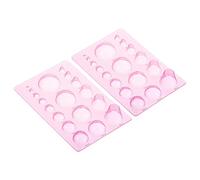 PATIKIL Lot de 2 planches de gabarit en papier de 20,3 x 12,7 cm, demi-boule dôme, 3 rangées de moules à sertir pour pots de fleurs 3D, rose