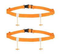 PATIKIL Lot de 2 porte-bavoirs élastiques de triathlon avec 6 boucles en gel pour marathon, course à pied, cyclisme, orange, Orange