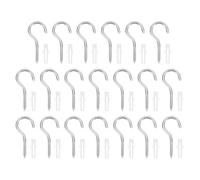 PATIKIL Lot de 20 crochets à visser M3 x 40 mm en acier inoxydable 304 auto-taraudeuses avec anneau d'extension pour intérieur et extérieur Argenté