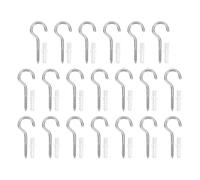 PATIKIL Lot de 20 crochets à visser M5 x 65 mm en acier inoxydable 304 auto-taraudeuses avec anneau d'extension pour intérieur et extérieur Argenté