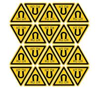 PATIKIL Lot de 20 panneaux d'avertissement triangulaires autocollants avec inscription « Beware of the Magnetic Field » - Jaune avec mots noirs - 40 mm - Pour surface de machines, instruments et