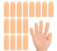 PATIKIL Lot de 20 protège-doigts en gel - 5,1 x 1,7 cm - En silicone - Coussinets de protection pour le pouce - Pour les fissures des doigts - Beige