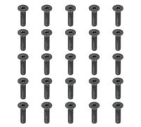 PATIKIL Lot de 20 vis à tête plate à tête plate M5 x 20 mm, boulons à tête fraisée moyenne en acier au carbone à six pans creux, filetage complet, oxyde noir, grade 10.9