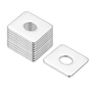 PATIKIL Lot de 24 rondelles carrées M10 x 30 x 3 mm, rondelle de support carrée, plaque de roulement en acier inoxydable 304, entretoise, matériel de fixation, écrou et boulon