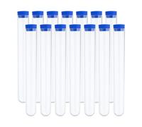 PATIKIL Lot de 25 tubes à essai transparents de 70 ml, 15 x 2 cm avec bouchon pour perles, fête, bonbons, bain, sel, expériences scientifiques, propagation des plantes, noir