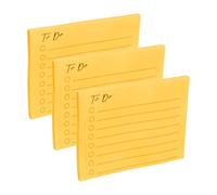 PATIKIL Lot de 3 blocs de notes adhésives lignées de 10,2 x 7,6 cm, pour liste de choses à faire quotidiennement, listes de choses à faire pour la maison, le bureau, la planification, jaune vif, 50