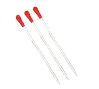 PATIKIL Lot de 3 pipettes compte-gouttes graduées en verre borosilicate de 1 ml avec ampoule à presser en caoutchouc pour transfert de liquide pour laboratoire, chimie, transparent