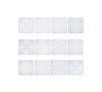 PATIKIL- Lot de 3 Pochoir Mandala carré 4/8/12/16 segments pour peinture, 12pcs, Blanc