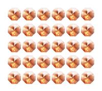 PATIKIL Lot de 30 Pendentifs en Cristal K9 Octogonaux à 2 Trous Rouge Clair | Perles de 14 mm, pour Lustres Pièces d'Ornementation Décoration d'Arts et d'Artisanat