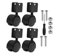 PATIKIL Lot De 4 2" Roulette Pivotante Avec Support En U De 0.98" | Capacité De Charge Totale 132 Lbs pour Pieds De Meuble, Roues 360° Rotation Sans Bruit