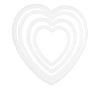 PATIKIL Lot de 4 anneaux attrape-rêves en plastique en forme de cœur macramé couronne florale pour la maison, la voiture, les loisirs créatifs, les mariages, les décorations murales - Blanc