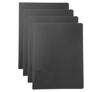 PATIKIL Lot de 4 couvertures de classeur A5 en polypropylène à 6 anneaux - Couverture de classeur à anneaux ronds rechargeables - Classeur épais givré pour réunion - Noir