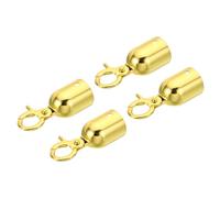 PATIKIL Lot de 4 Embouts de Corde Pour Poteau de Guidage de 1,1" Dorée | Embouts de Corde Avec crochet à Ressort, Pour Contrôle Des Foules Séparation de Files D'Attente