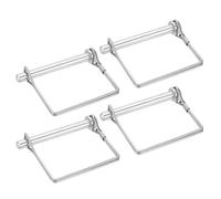 PATIKIL Lot de 4 goupilles de verrouillage à tige carrée en acier inoxydable 304, 8 mm x 70 mm, coupleur de remorque carré pour wagons agricoles, attelages de pelouse, jardin, argenté