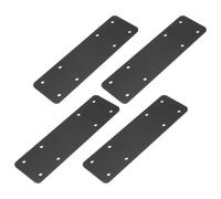 PATIKIL Lot de 4 supports droits plats en acier de 10 x 3, connecteurs | Plaque de réparation droite galvanisée robuste pour bois de 2 x 4, charpente de clôture, réparation du bois