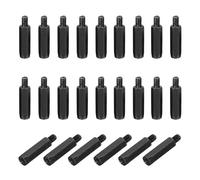 PATIKIL Lot de 48 entretoises hexagonales mâles et femelles M4 x 20 mm + 6 mm en acier au carbone pour boîtiers d'ordinateur, circuits imprimés, drones FPV, quadricoptères, noir