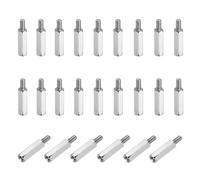 PATIKIL Lot de 48 entretoises hexagonales mâles femelles M3 x 15 mm + 6 mm, en fer plaqué nickel, pour boîtiers d'ordinateur, circuits imprimés, drones FPV, quadricoptères, argent