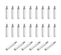 PATIKIL Lot de 48 entretoises hexagonales mâles femelles M3 x 22 mm + 6 mm, en fer plaqué nickel, pour boîtiers d'ordinateur, circuits imprimés, drones FPV, quadricoptères, argent