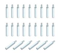 PATIKIL Lot de 48 entretoises hexagonales mâles femelles M3 x 22 mm + 6 mm, en fer plaqué zinc, pour boîtiers d'ordinateur, circuits imprimés, drones FPV, quadricoptères, argent