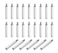 PATIKIL Lot de 48 entretoises hexagonales mâles femelles M3 x 28 mm + 6 mm, en fer plaqué nickel, pour boîtiers d'ordinateur, circuits imprimés, drones FPV, quadricoptères, argent