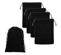 PATIKIL Lot de 5 sacs pour casque de voyage, 20 x 15 cm, pochette de rangement souple avec cordon de serrage pour casque supra-auriculaire, casque de jeu, noir