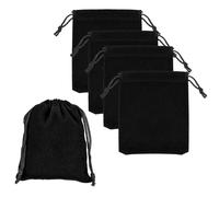 PATIKIL Lot de 5 sacs pour écouteurs Bluetooth, 7,6 x 5,9 cm, pochette de rangement souple avec cordon de serrage pour casque supra-auriculaire, casque de jeu, noir
