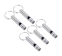 PATIKIL Lot de 5 Sifflet d'urgence Sifflets en Aluminium Porte-Clés Argent