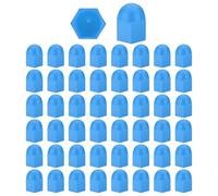 PATIKIL Lot de 50 cache-écrous hexagonaux, M20 x 30 x 37 mm, capuchons de protection en nylon pour vis, écrous, vis et écrous, bleu