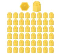 PATIKIL Lot de 50 cache-écrous hexagonaux, M20 x 30 x 37 mm, capuchons de protection en nylon pour vis et écrous, jaune