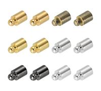 PATIKIL Lot de 50 embouts de cordon - 4,6 mm - Perles Kumihimo - En laiton - Pour cordon en cuir, pompons, fabrication de bijoux - 9 mm de long - Multicolore