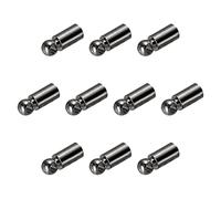 PATIKIL Lot de 50 embouts de cordon de 2,5 mm, embouts Kumihimo en laiton pour cordon en cuir, pompons, fabrication de bijoux, 8 mm de long, gris foncé