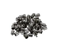 PATIKIL Lot de 50 embouts de cordon de 6,5 mm - Perles Kumihimo en laiton pour cordon en cuir, pompons, fabrication de bijoux - 7 mm de long - Gris foncé